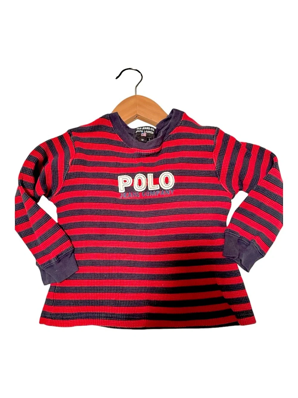 Polo by Ralph Lauren Kids Red & Navy Striped Long-Sleeve Thermal Top-Size 4T